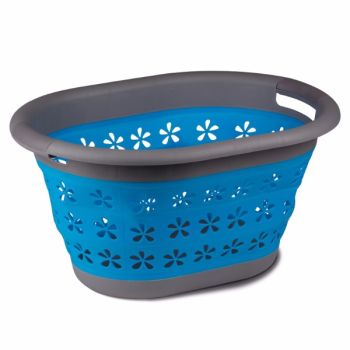 Collapsible Laundry Basket Blue