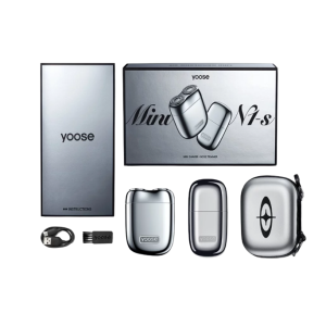 YOOSE Mini 2.0 komplet - brivnik in prirezovalnik, srebrn